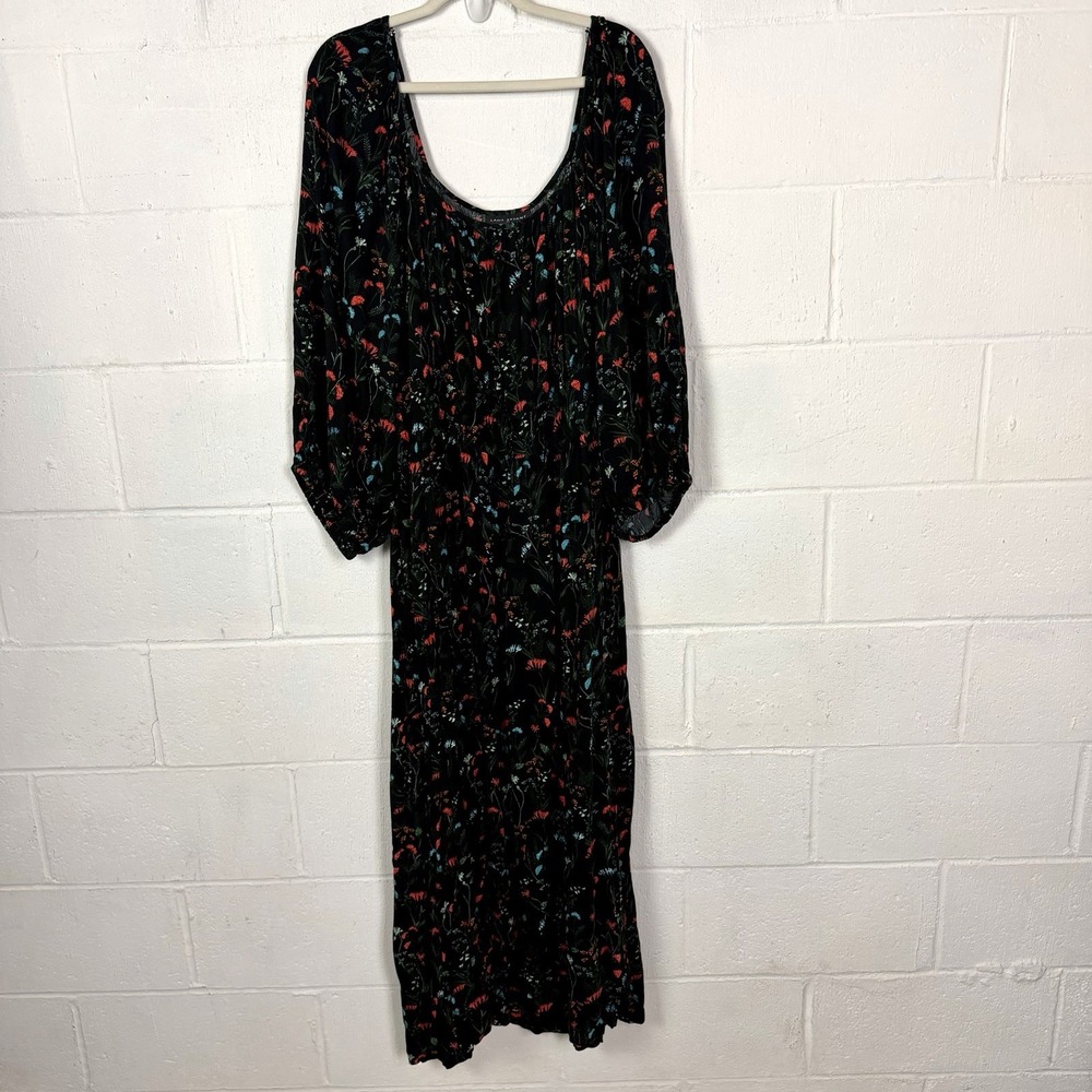 Lane Bryant NWT Maxi/Midi Peasant Dress Plus Size 24 Floral Fall Garden Romantic